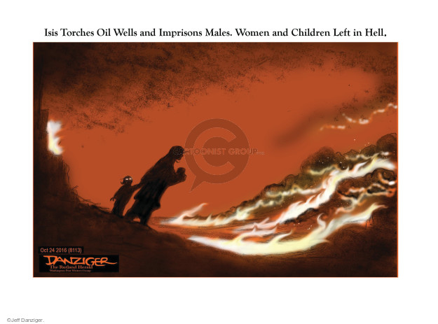 Isis Torches Oil Wells and Imprisons Males. Women and Children Left in Hell.

