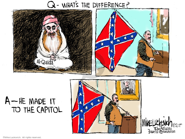 Q – Whats the difference? Al-Qaida. A – He made it to the Capitol.
